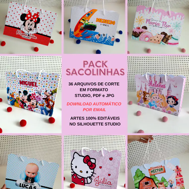 PACK SACOLINHA - 36 TEMAS DISPONÍVEIS 1