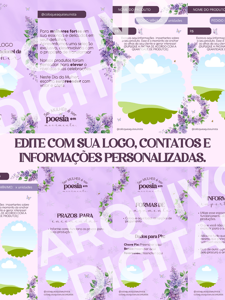 Kit Digital CANVA - Dia Internacional da Mulher - POESIA 5