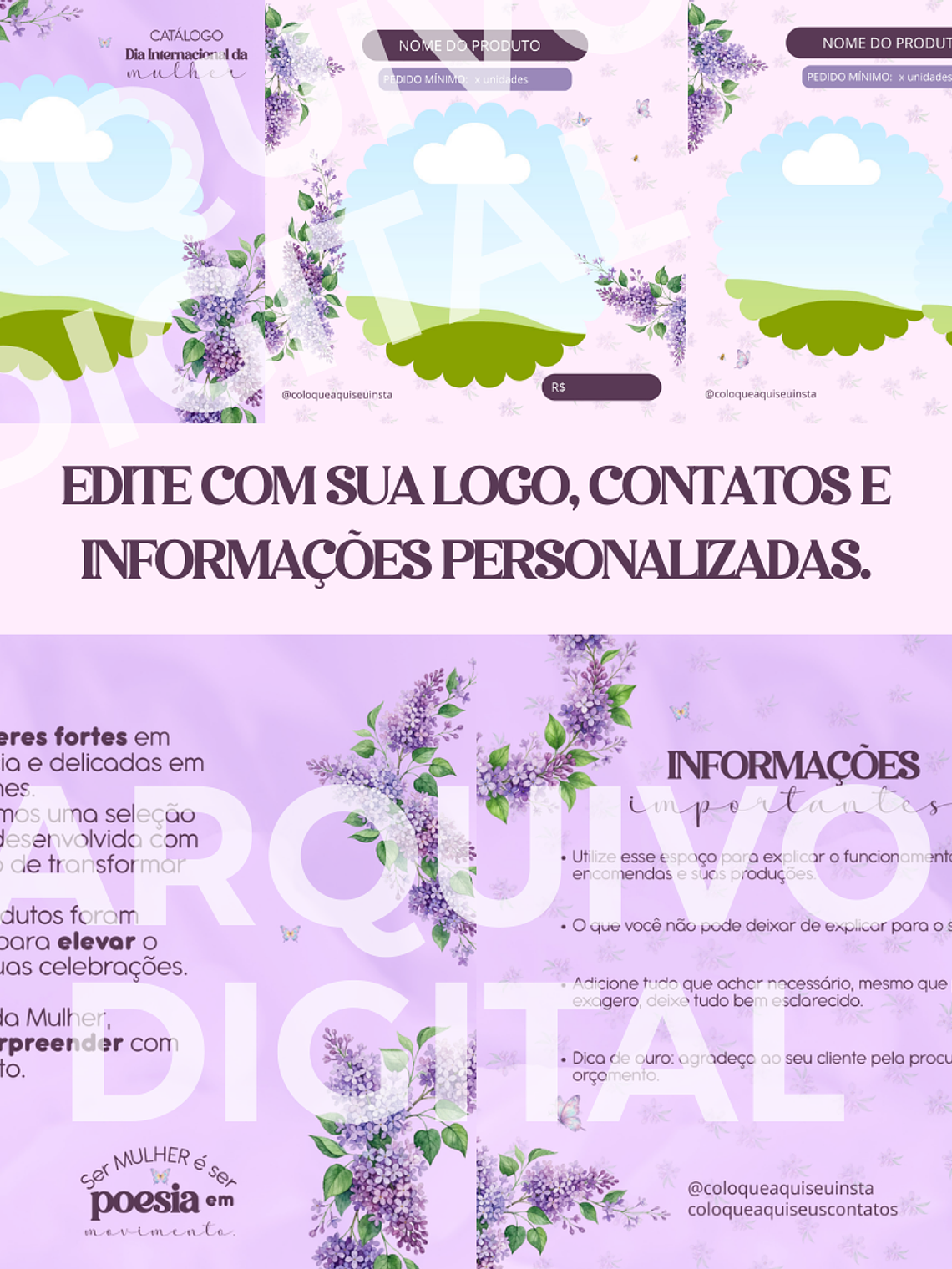 Kit Digital CANVA - Dia Internacional da Mulher - POESIA 6