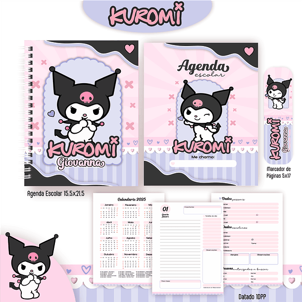 Arquivo Kit Escolar 2025 Kuromi Preto - Pamella Vieira 3