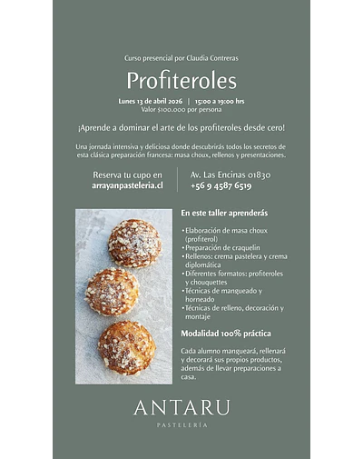 Taller presencial de Profiteroles
