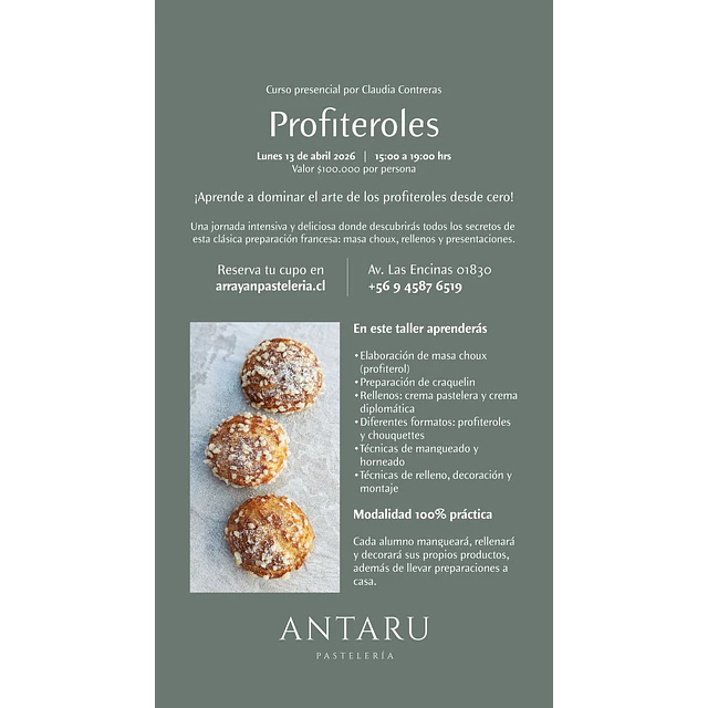 Taller presencial de Profiteroles 1
