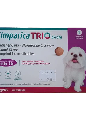 Simparica Trio >2.5 - 5kg - 1 comprimido masticable