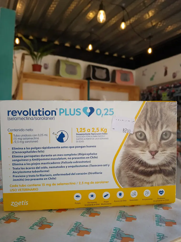 Revolution Plus 1.25-2.5 kg pipeta - Antiparasitario tópico 0.25ml 2