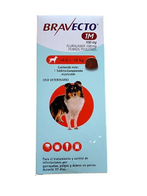Bravecto > 4.5- 10 kg - Antiparasitario externo 1 comprimido 