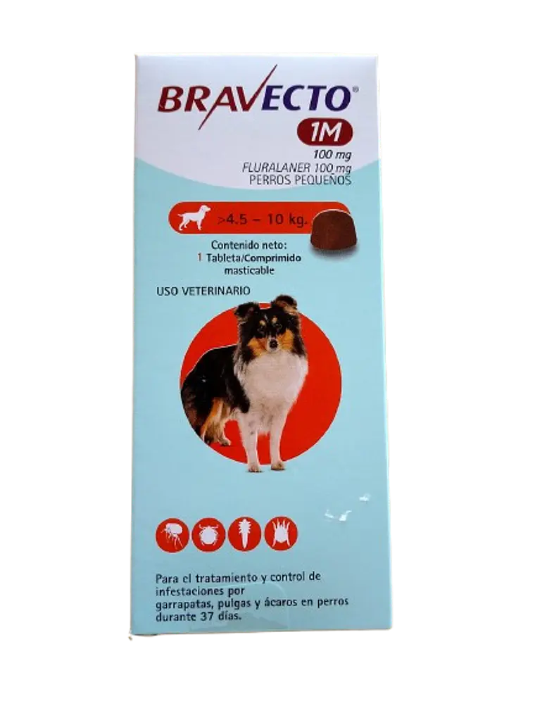 Bravecto > 4.5- 10 kg - Antiparasitario externo 1 comprimido  1