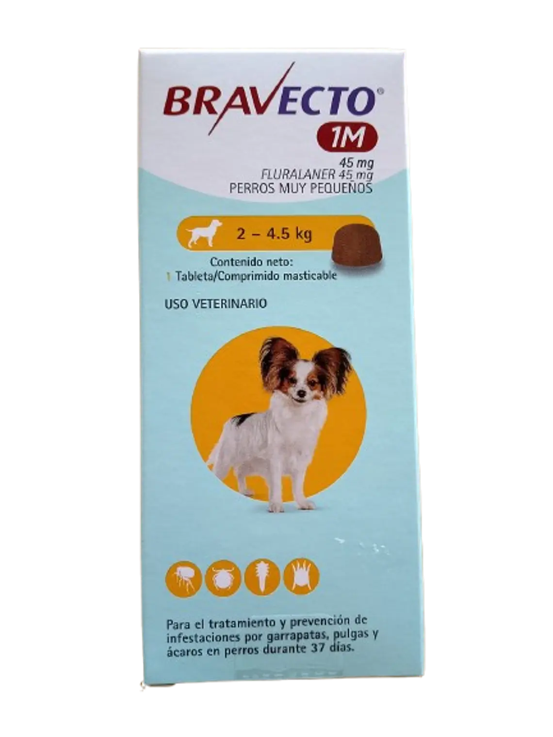 Bravecto 2 - 4.5 kg - Antiparasitario externo 1 comprimido  1