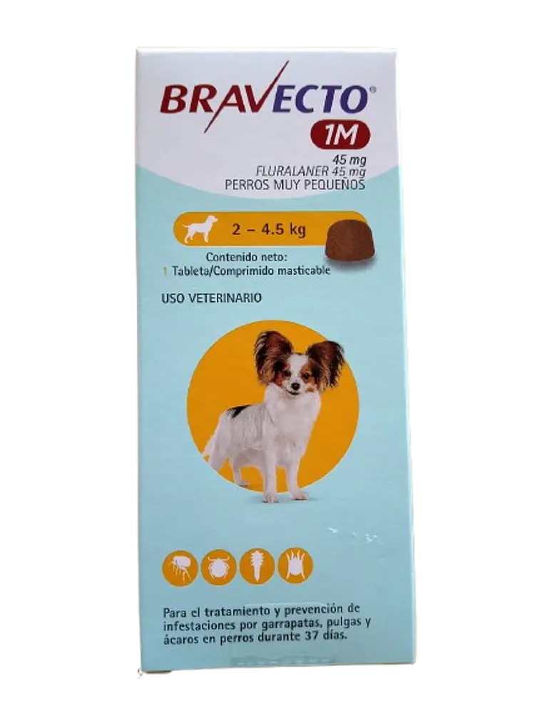 Bravecto 2 - 4.5 kg - Antiparasitario externo 1 comprimido  1