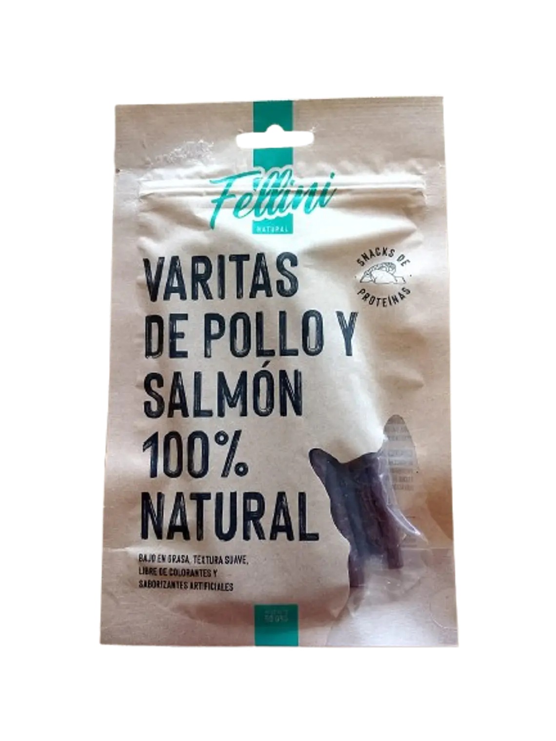 Varitas de pollo salmón natural - Fellini 50gr 1