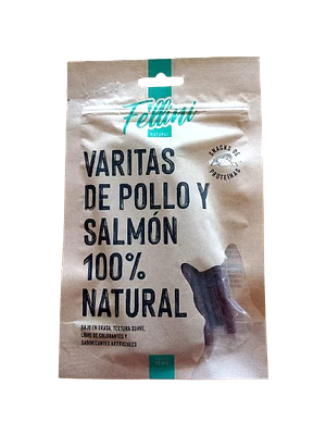 Varitas de pollo salmón natural - Fellini 50gr