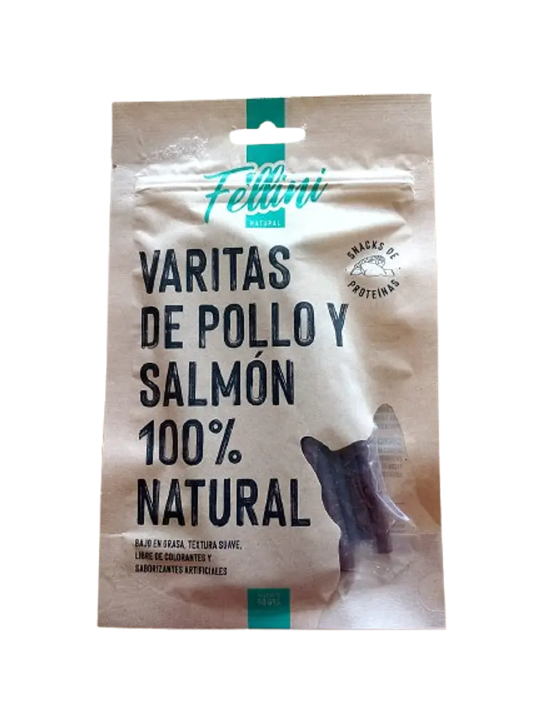 Varitas de pollo salmón natural - Fellini 50gr 1