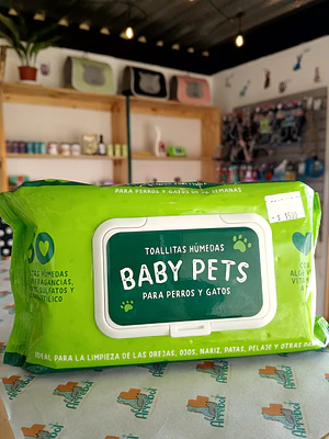 Toallitas húmedas Babypets Gatos y perros - 50 unidades