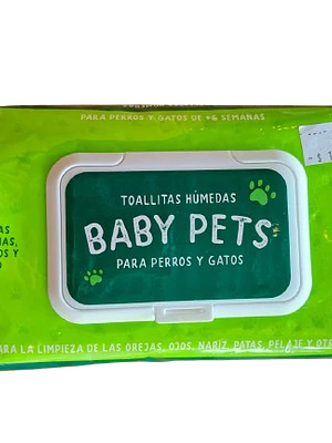 Toallitas húmedas Babypets Gatos y perros - 50 unidades