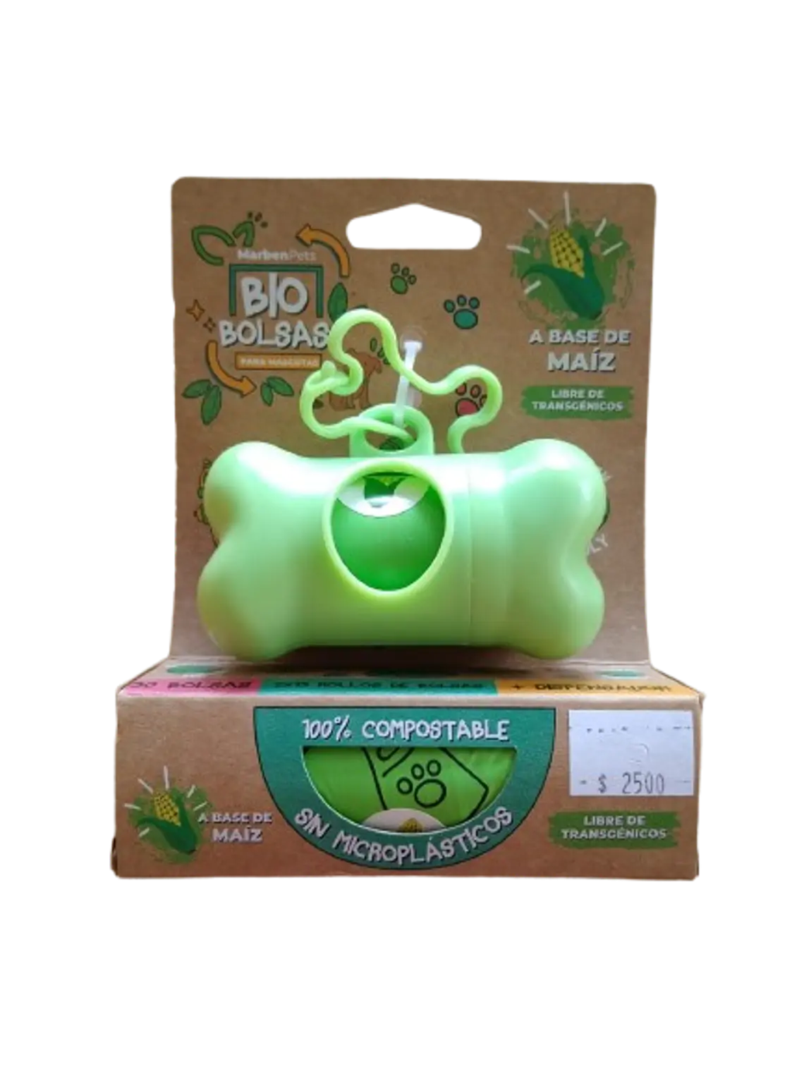 Bio bolsas para mascotas + Dispensador - Caja de 2 rollos 1