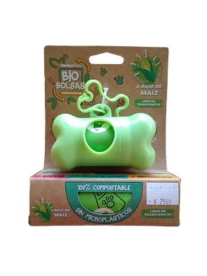 Bio bolsas para mascotas + Dispensador - Caja de 2 rollos