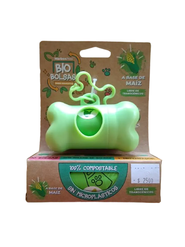 Bio bolsas para mascotas + Dispensador - Caja de 2 rollos 1