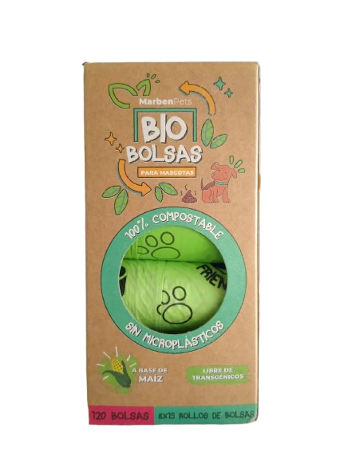 Bio bolsas para mascotas - Caja de 8 rollos 1