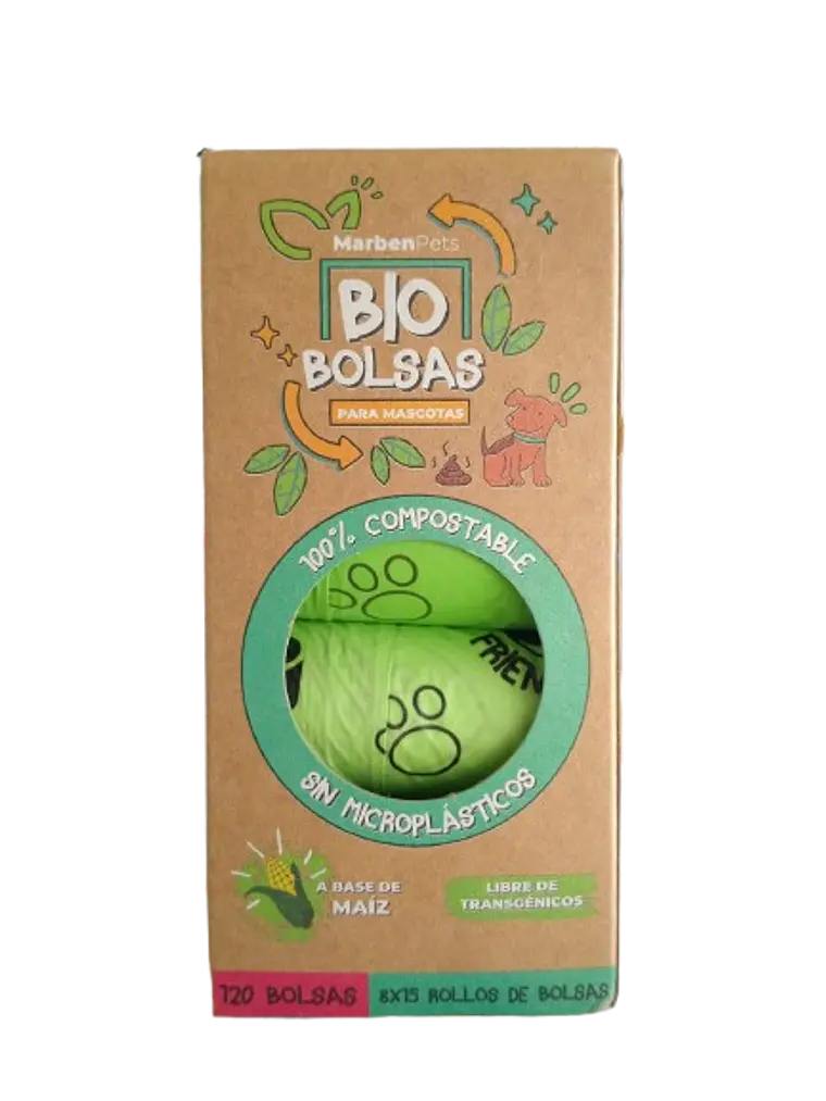 Bio bolsas para mascotas - Caja de 8 rollos 1