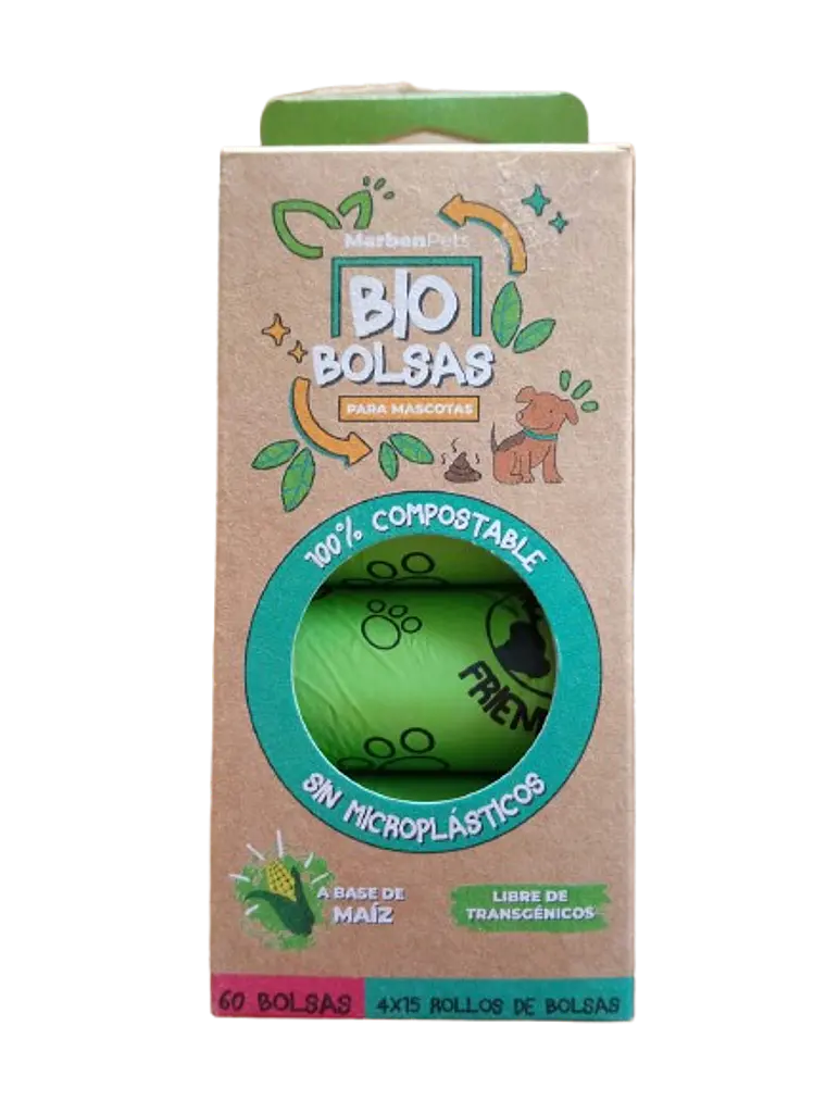 Bio bolsas para mascotas - Caja de 4 rollos 1