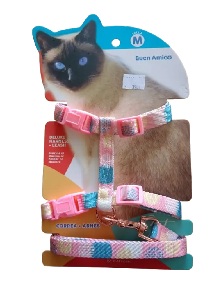 Set Arnés + Correa Ajustable para Gato (Talla M)  1