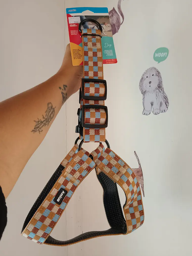 Arnés Deluxe para Perro Ajustable – Modelo Escocés  4