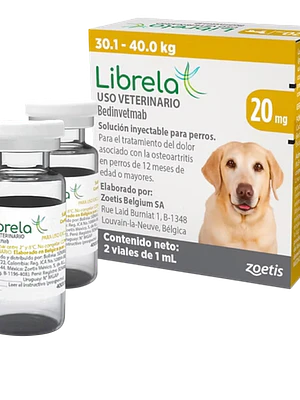 Líbrela 20 mg solución inyectable para perros 30.1- 40kg