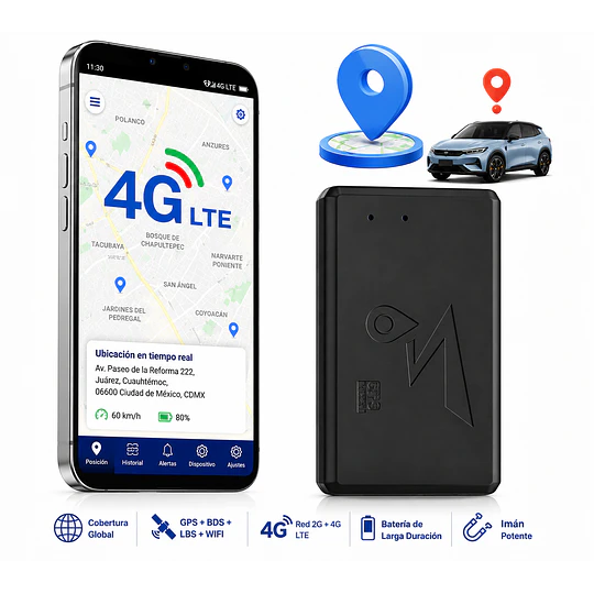 Mini Gps Tracker Auto Tiempo Real 6000mah 2g & 4g Con Imán,Batería De Larga Duración