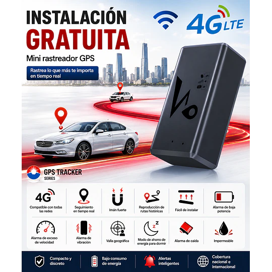 Mini Gps Tracker Auto Tiempo Real 6000mah 2g & 4g Con Imán,Batería De Larga Duración