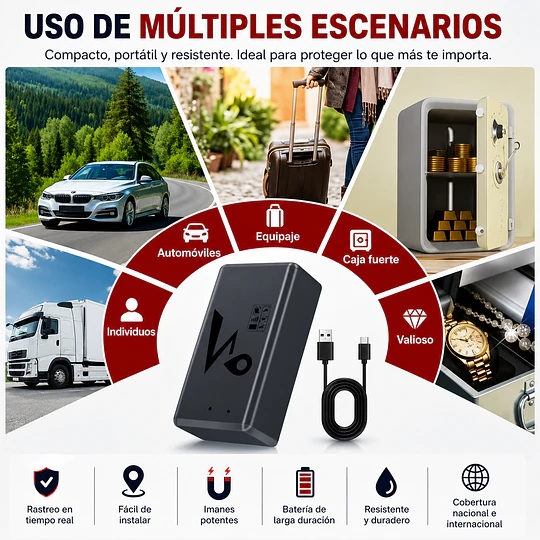 Mini Gps Tracker Auto Tiempo Real 6000mah 2g & 4g Con Imán,Batería De Larga Duración