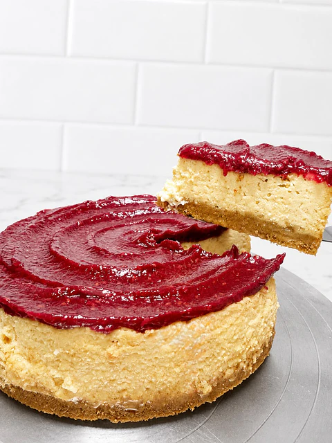 Cheesecake de Frambuesa Sin Azúcar 