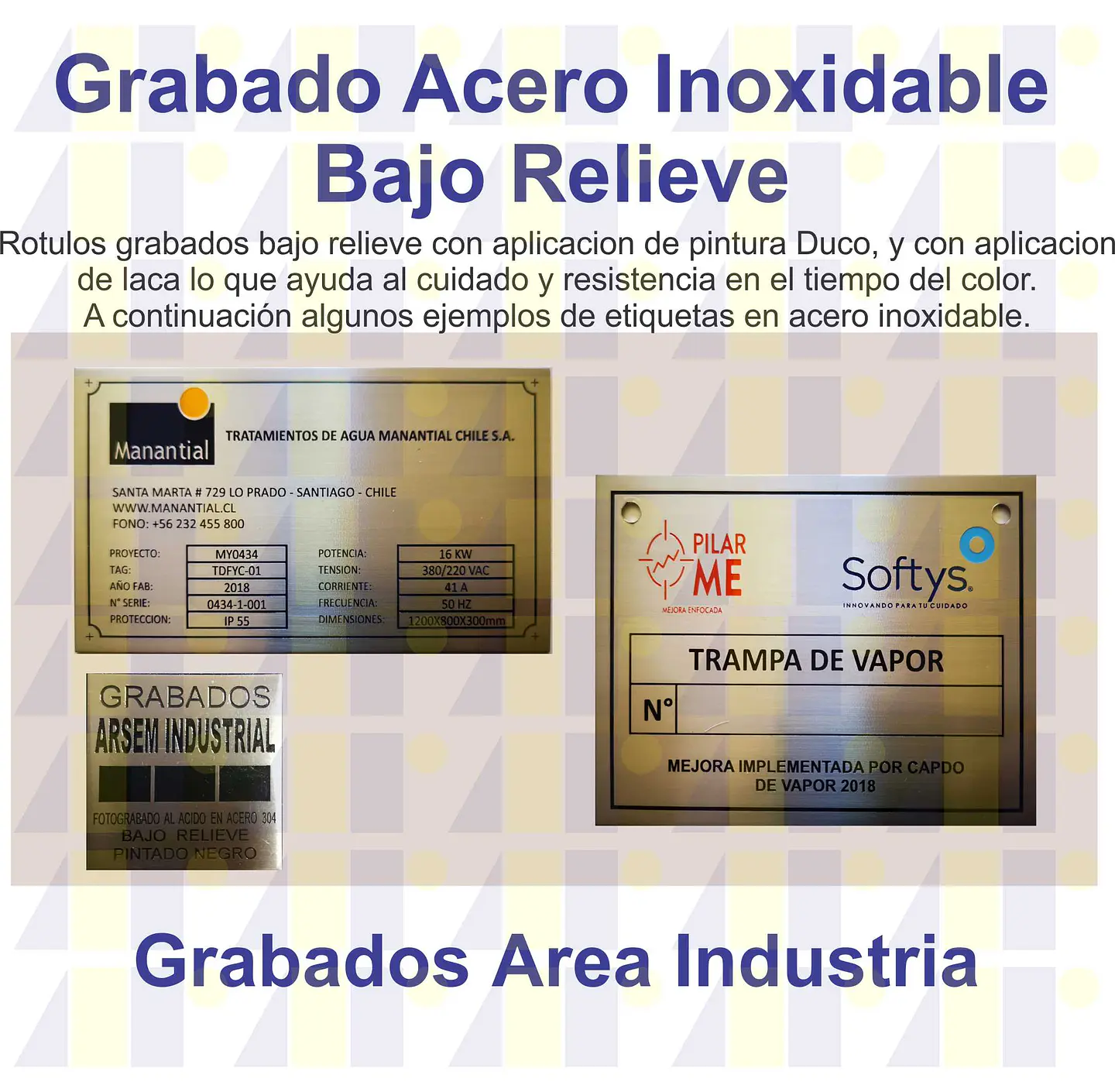 Grabados en Acero Inoxidable Bajo Relieve 1