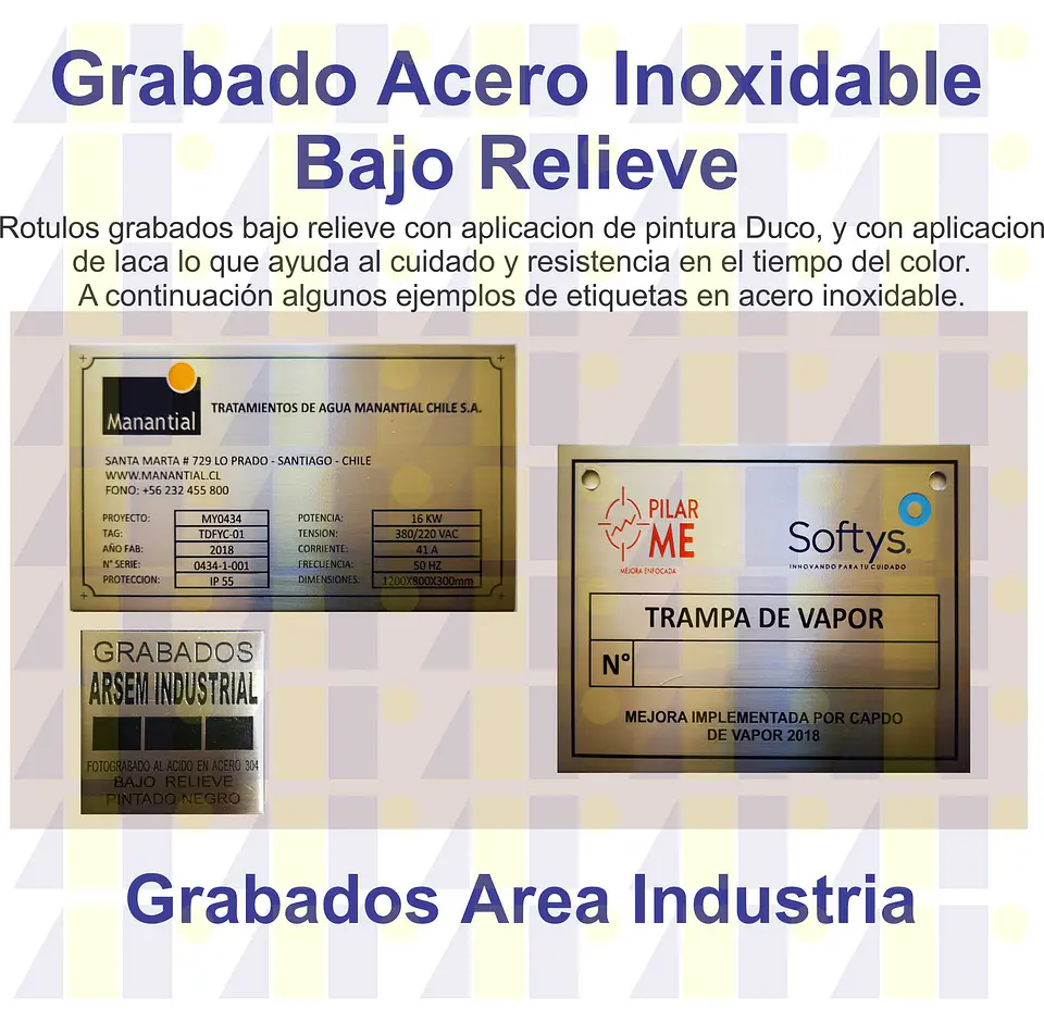 Grabados en Acero Inoxidable Bajo Relieve 1