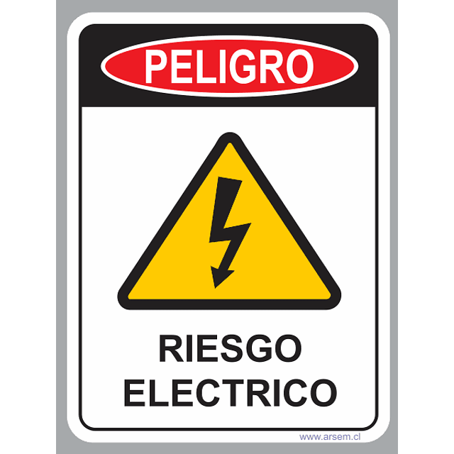 ADHESIVO PELIGRO RIESGO ELECTRICO 200X150 MM BORDES REDONDEADOS
