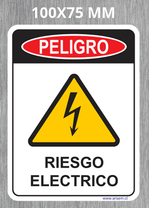 PELIGRO RIESGO ELECTRICO BORDES REDONDEADOS