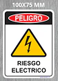 PELIGRO RIESGO ELECTRICO BORDES REDONDEADOS - Miniatura 2