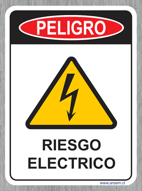 PELIGRO RIESGO ELECTRICO BORDES REDONDEADOS