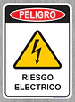 PELIGRO RIESGO ELECTRICO BORDES REDONDEADOS - Miniatura 1