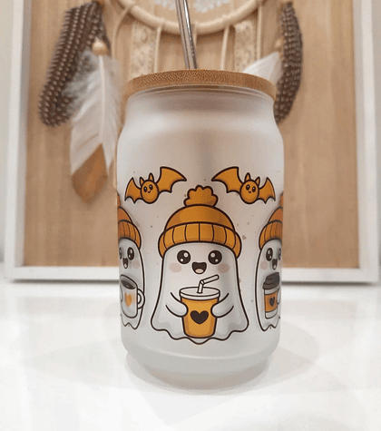 Copo de Vidro Fosco Fantasminha – Halloween 