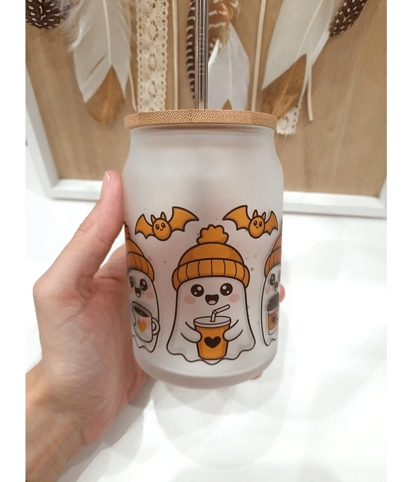 Copo de Vidro Fosco Fantasminha – Halloween 