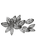 Escultura de Parede em Aço Inox Silver Leaves 