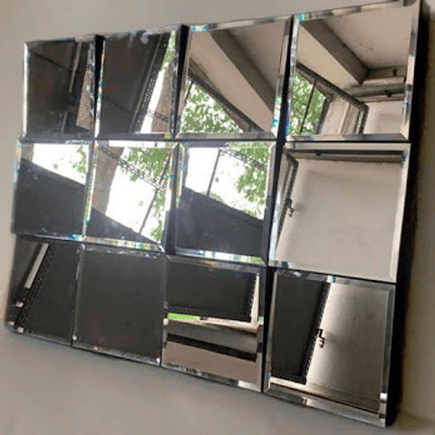 Quadro Espelho Big Mosaic Bisotê Bronze ou Prata  - 