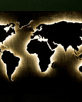 Mapa Mundi de MDF com LED 