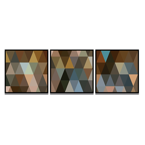 Trio de Quadros Separados Triangles 