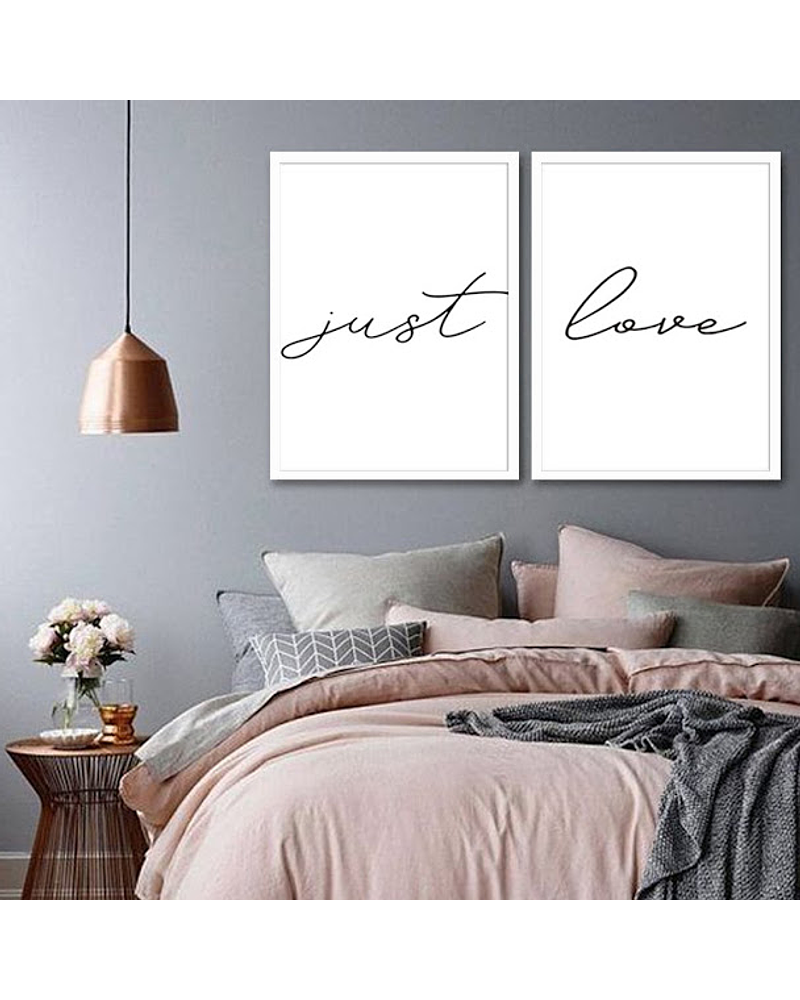 Conjunto de Quadros Decorativos Just Love