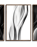 Trio de Quadros Decorativos Blurred Lines 
