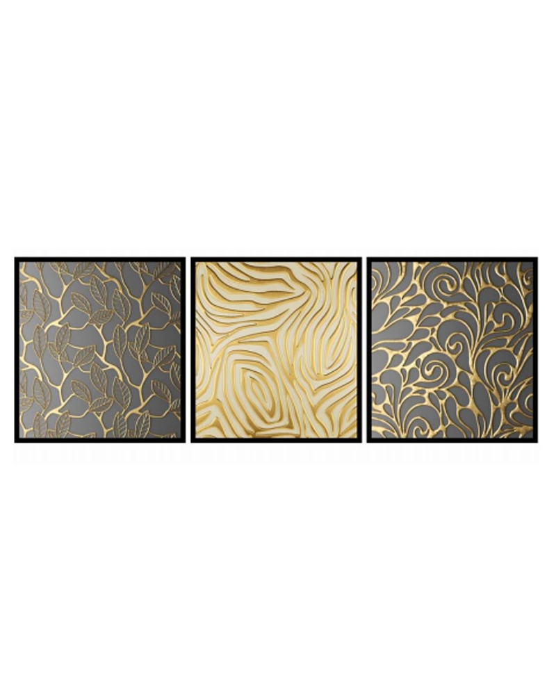 Trio de Quadros Decorativos El Dourado