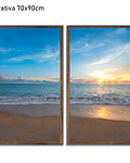 Conjunto de Quadros Decorativos Plage