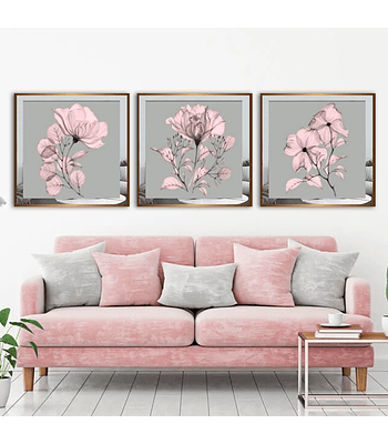 Trio de Quadros Decorativos Essência