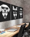 Trio de Quadros Decorativos Dogs