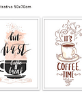 Conjunto de Quadros Decorativos Coffee  